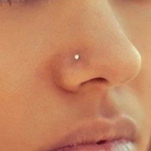 TINY Nose Stud, Real 925 Sterling Silver 2mm x 10mm CZ SMALL Straight Piercing